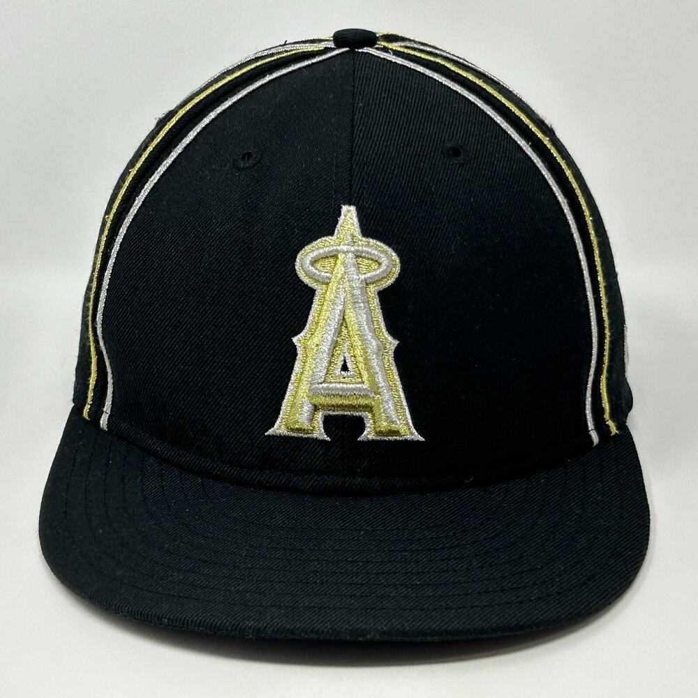 Los Angeles Angels Hat Baseball Cap Black New Era 59Fifty Wool MLB Fitted 7 1/2